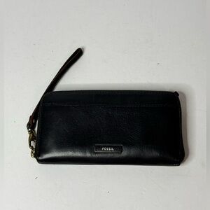 Fossil Leather Zip Around Bill & Credit Card Large Wallet